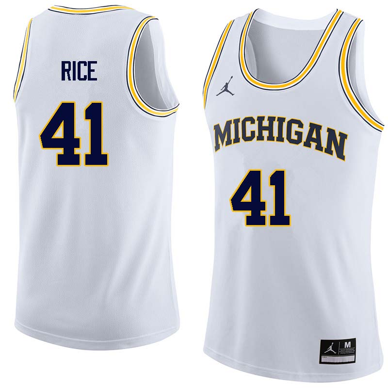 Men #41 Glen Rice Michigan Wolverines College Basketball Jerseys Sale-White - Click Image to Close